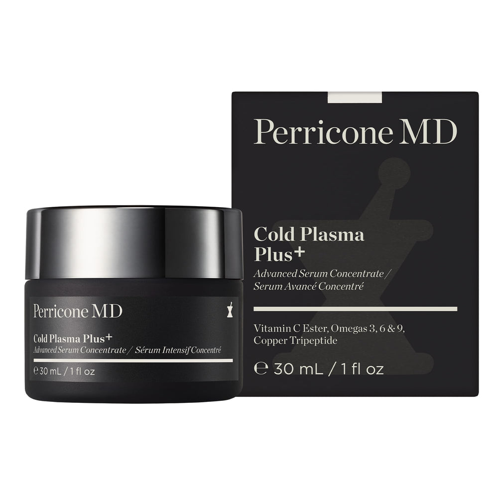 Perricone MD Cold Plasma Plus Advanced Serum concentrate application reveals improved texture and firmness