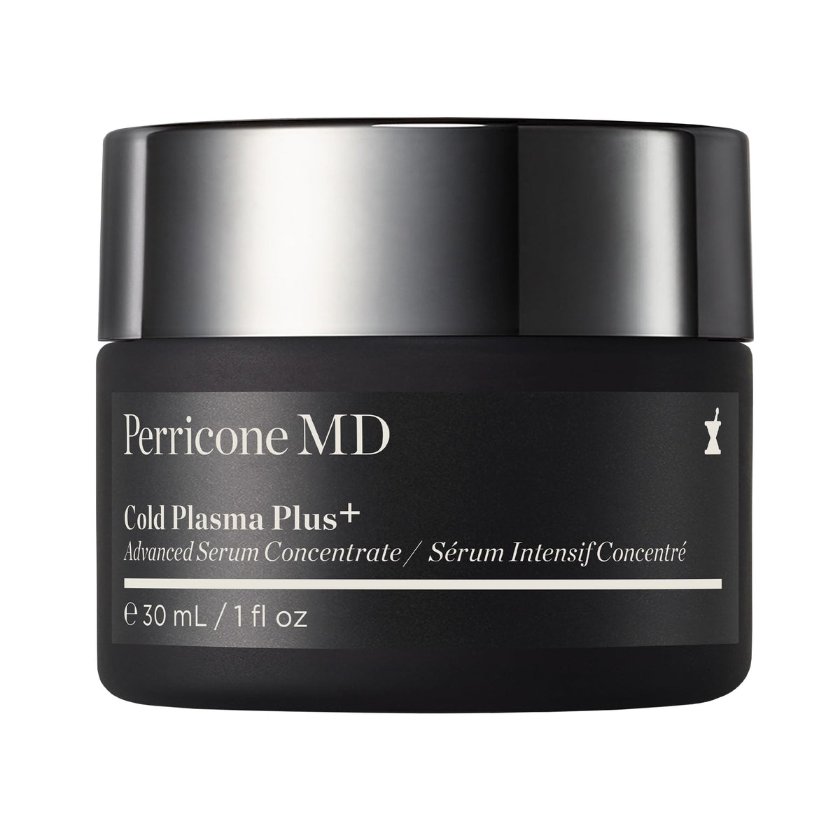Perricone MD Cold Plasma Plus Advanced Serum Concentrate bottle enhances radiance with lightweight hydration