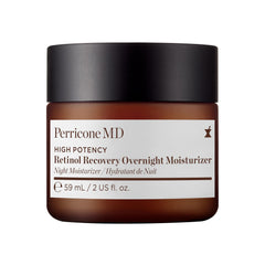 Perricone MD high-potency retinol recovery overnight moisturizer jar closeup for deep nourishment.