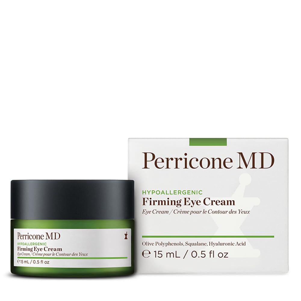 Perricone MD hypoallergenic eye-cream application-closeup shows gentle, firming formula for delicate under-eye skin.