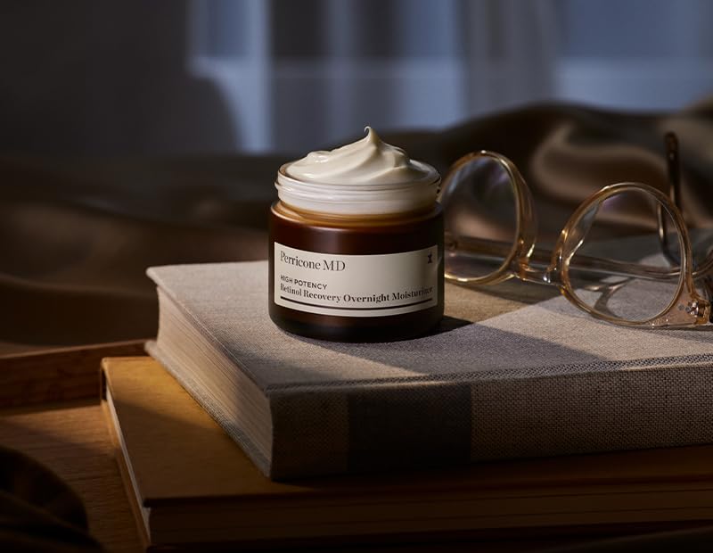Perricone MD night skincare routine shot highlighting visible renewal with gentle daytime protection.