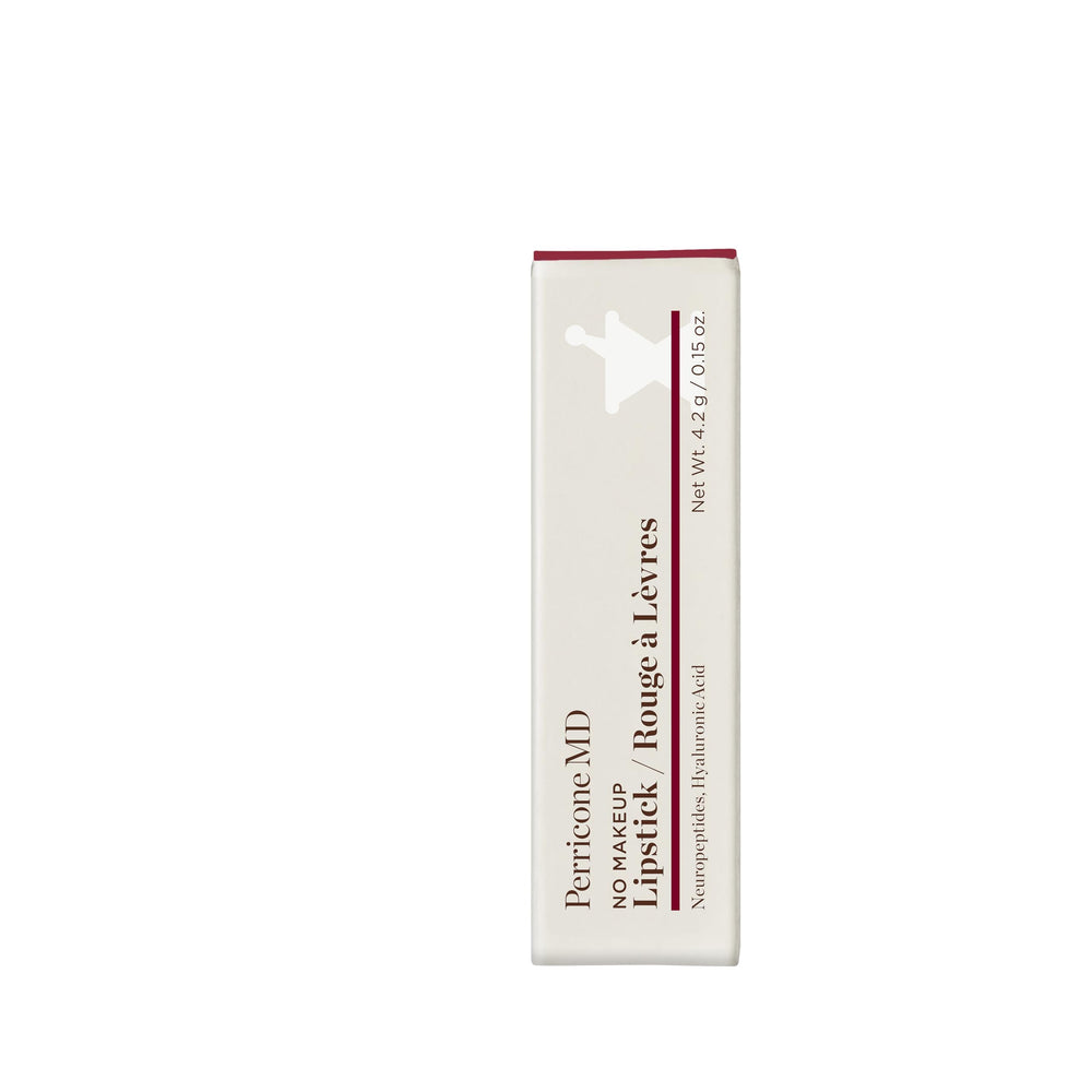Perricone MD No Makeup Lipstick Wine swatch on skin demonstrates sheer, everyday color