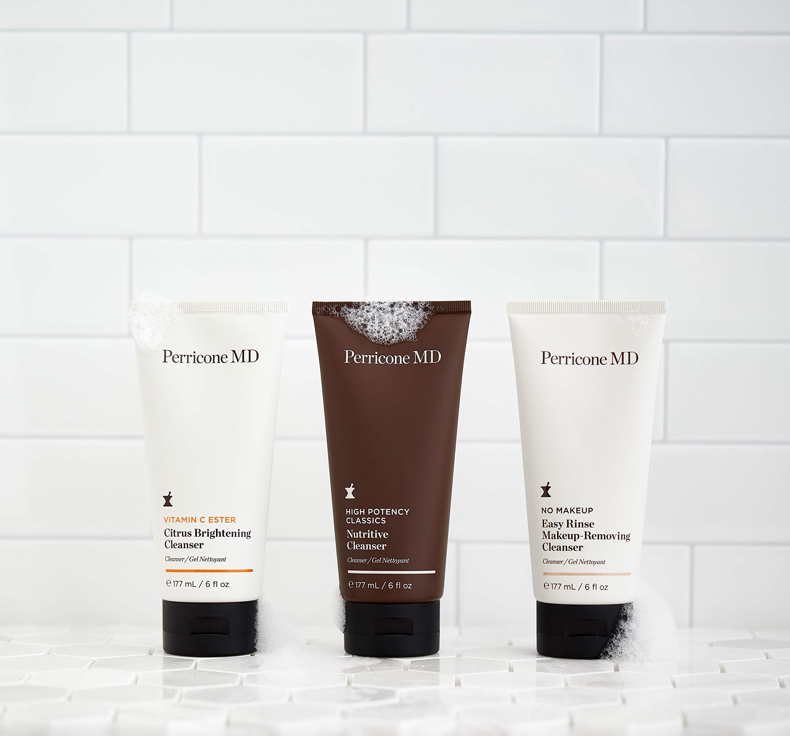 Perricone MD Nutritive Cleanser dry skin closeup prepping.