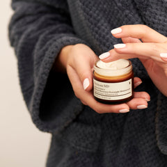 Perricone MD triple-retinol blend spotlight image illustrating enhanced renewal at skin surface.