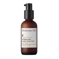 Perricone MD Vitamin C Ester Brightening Amine bottle promotes radiant, even-toned skin.