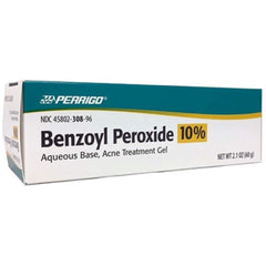 Perrigo benzoyl peroxide acne treatment gel tube for blemish-prone skin and targeted blemish care