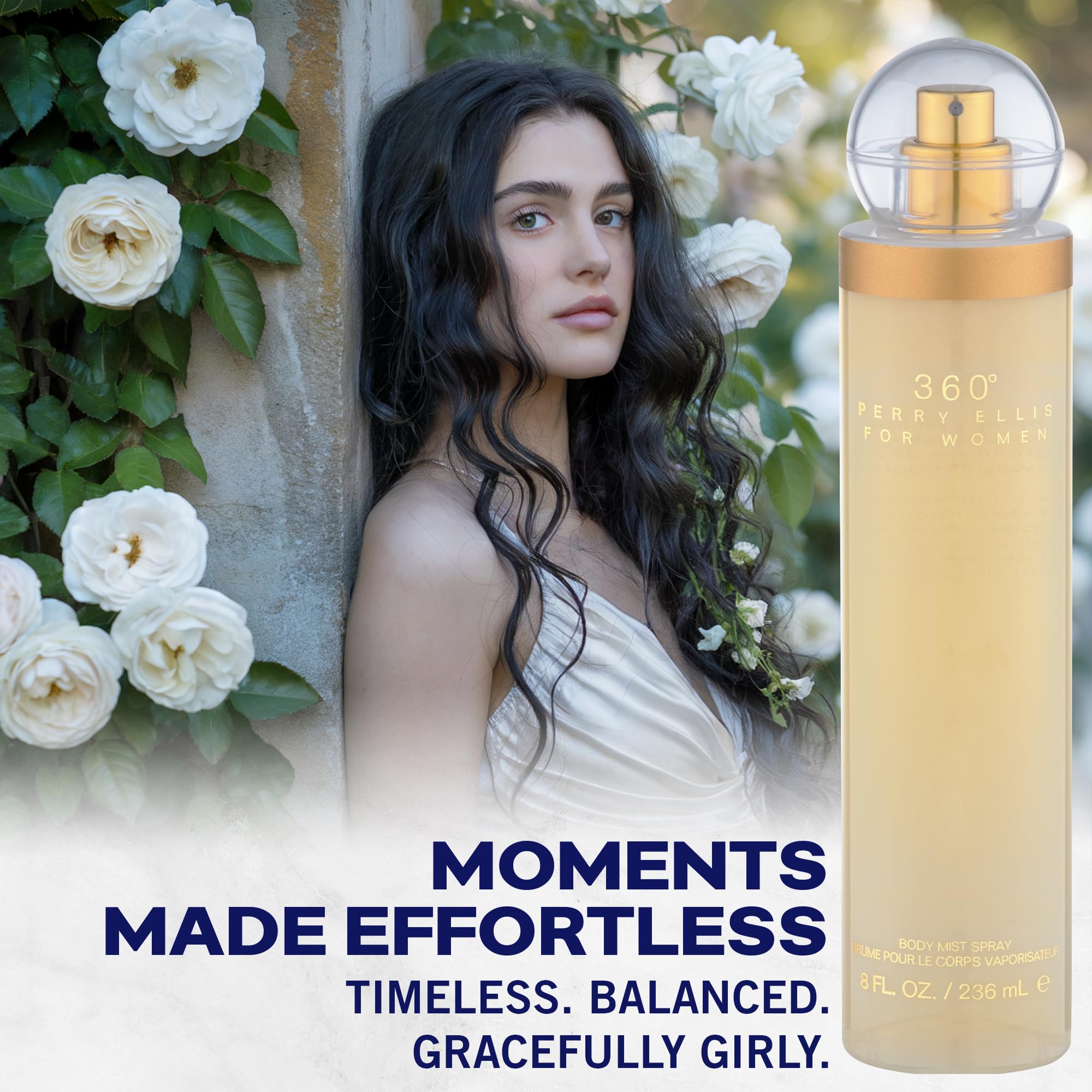 Perry Ellis 360 body spray application shows versatile use at work or play