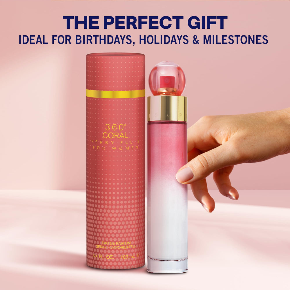 Perry Ellis 360 Coral packaging presents a premium, gift-ready scent presentation.