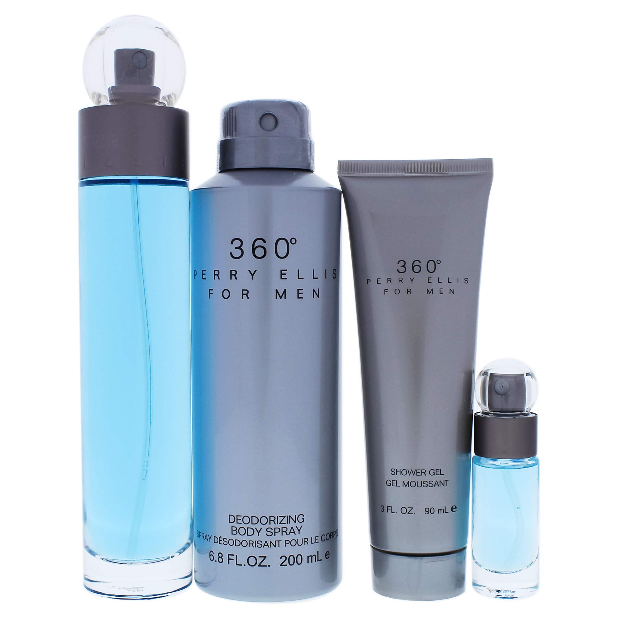 Perry Ellis 360 deodorizing body spray mist for long-lasting freshness.