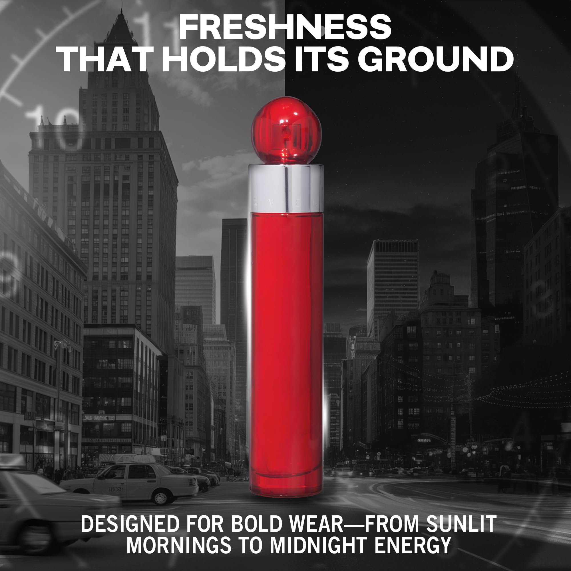 Perry Ellis 360 Red dry-down patchouli image conveys warm, sensual foundation and depth.