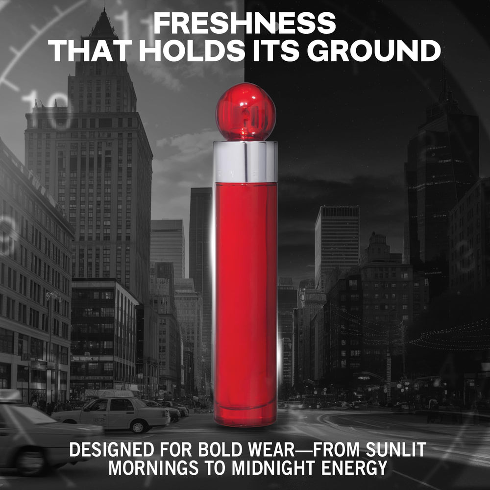 Perry Ellis 360 Red dry-down patchouli image conveys warm, sensual foundation and depth.
