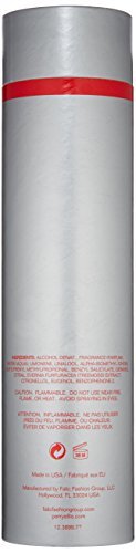 Perry Ellis 360 Red for Men bottle back view; showcases versatile fragrance for day-to-night use.