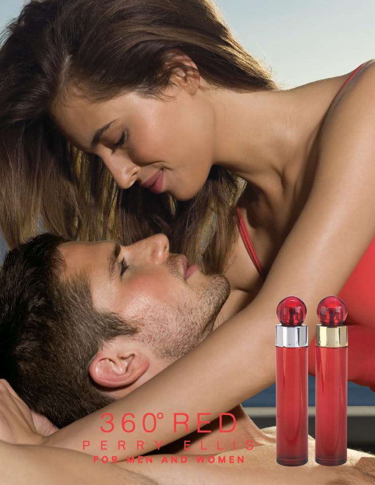 Perry Ellis 360 Red packaging display featuring the four-piece collection.