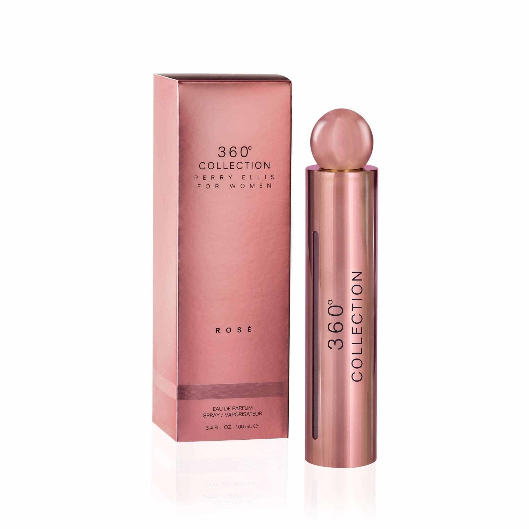 Perry Ellis 360 Rose lid and bottle hinting at floral notes.