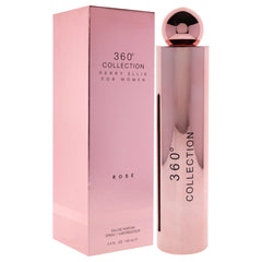 Perry Ellis 360 Rose spray atomizer in hand for on-the-go.