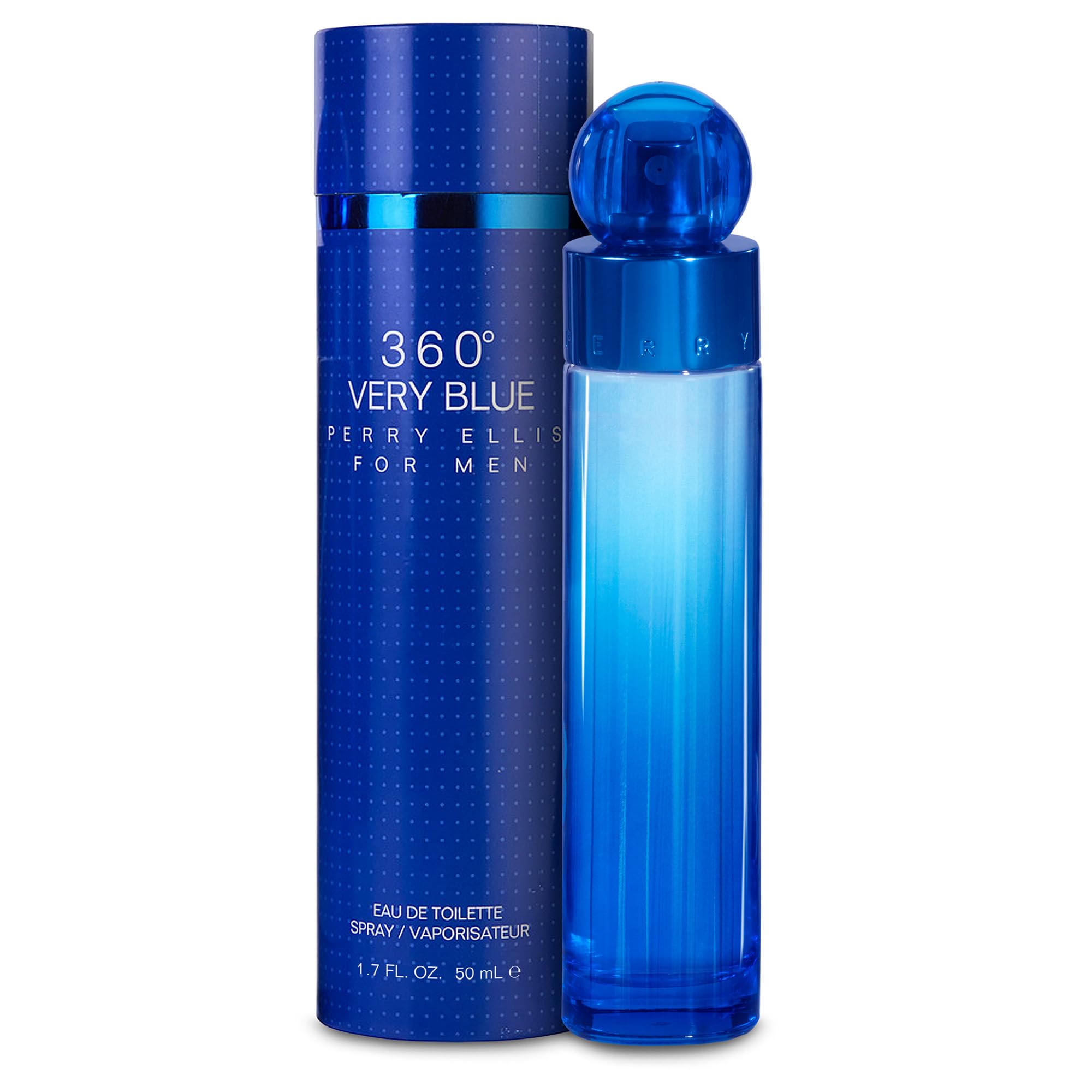 Perry Ellis 360° Very Blue bottle pour for everyday freshness.
