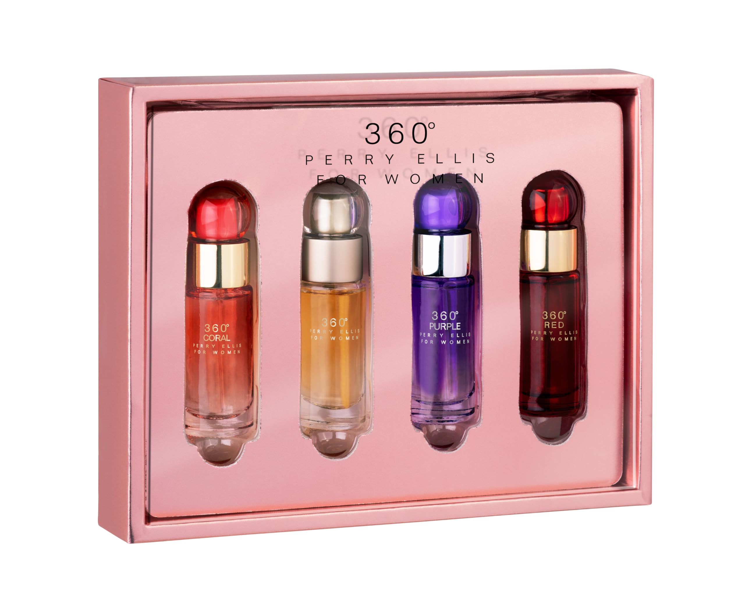 Perry Ellis 360° Women mini gift-set box, travel-friendly fragrance collection for on-the-go freshness.