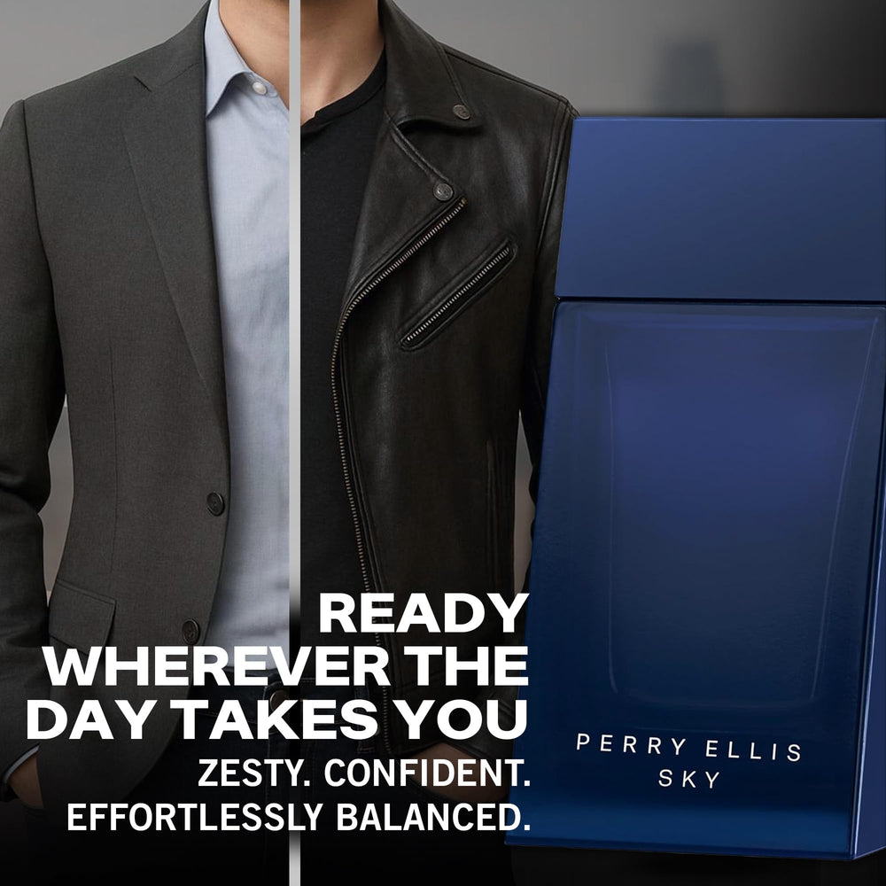 Perry Ellis Sky dry-down notes cedarwood and sandalwood provide lasting warmth