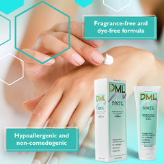 Person & Covey DML Forte cream texture closeup reveals rich, creamy consistency for comfort.