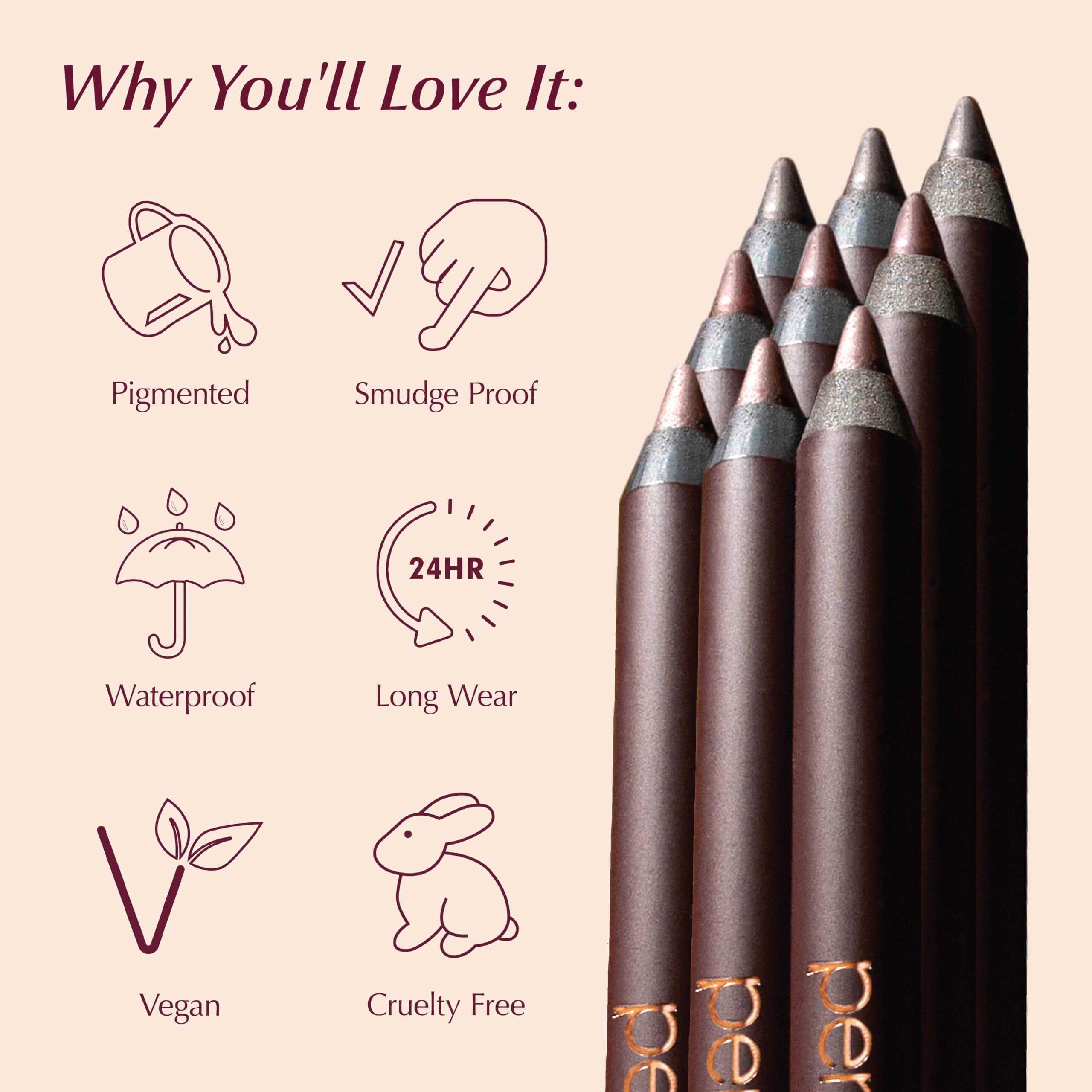 Persona 24HR eyeliner on waterline—smudge-proof and bold