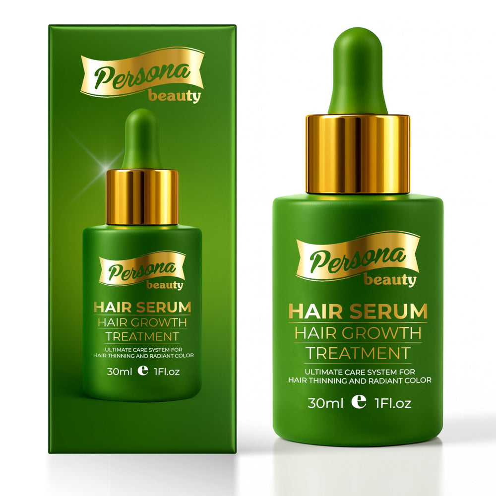 Persona Beauty hair growth serum bottle promotes daily scalp care and confidence