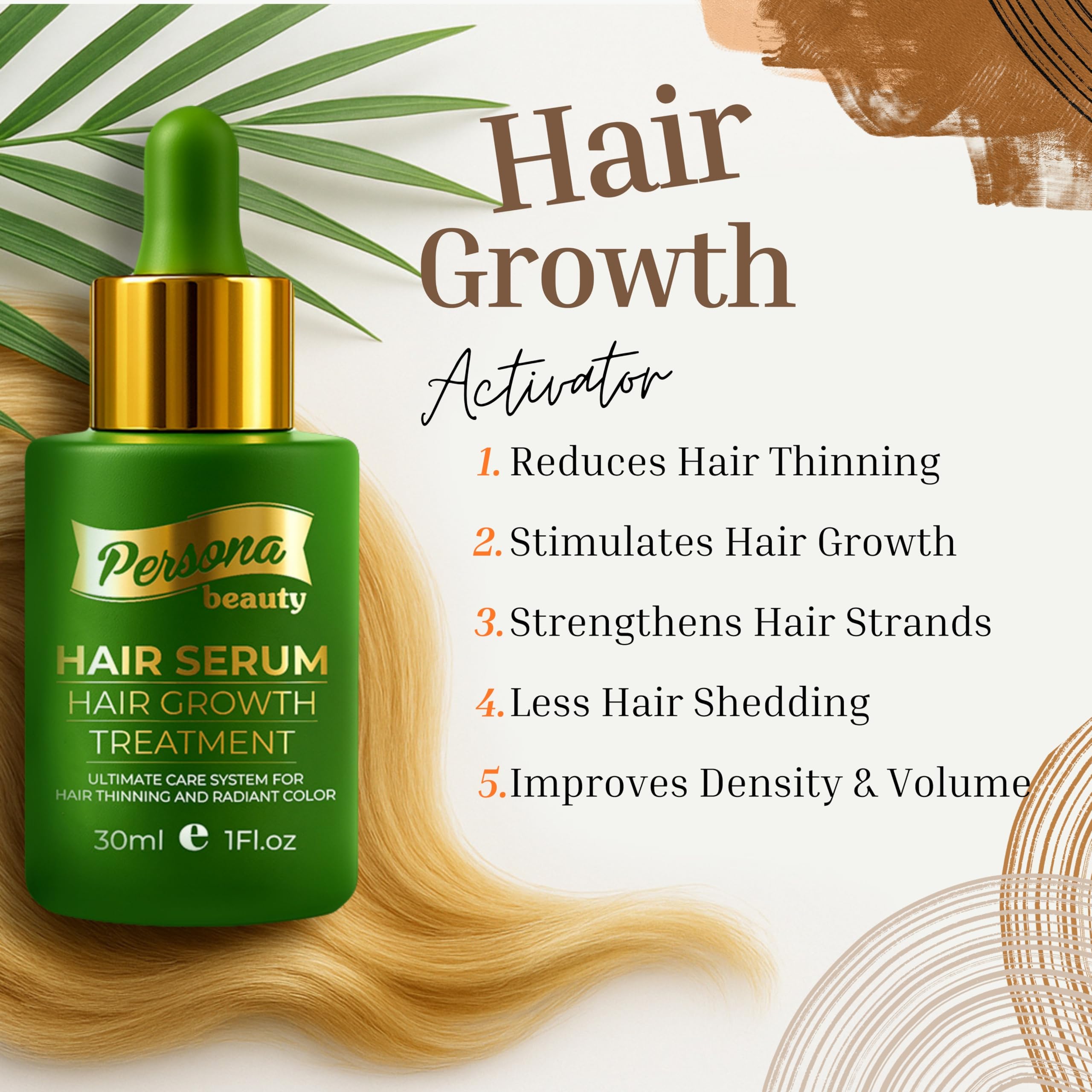 Persona Beauty hair growth serum dropper enables precise, mess-free application for convenience