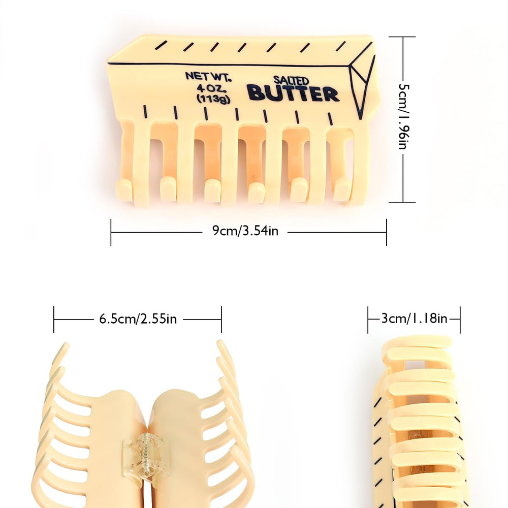 PERSONFUN butter hair clip side view highlights sturdy acetate construction and lightweight comfort.