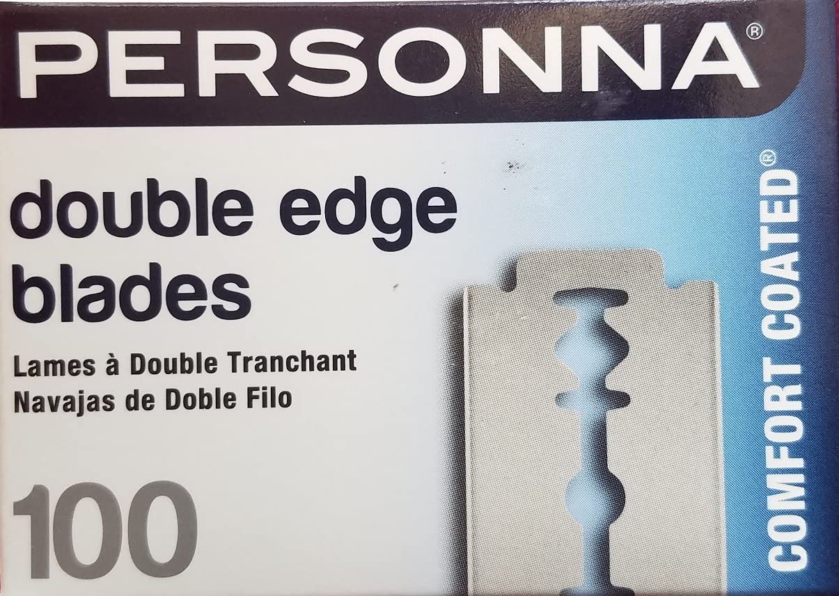Personna double-edge blades in white wrapper for a smooth, precise shave for professionals.