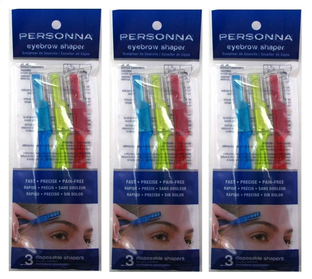 Personna Eyebrow Shaper multi-area grooming covers face, neck, arms, and bikini.
