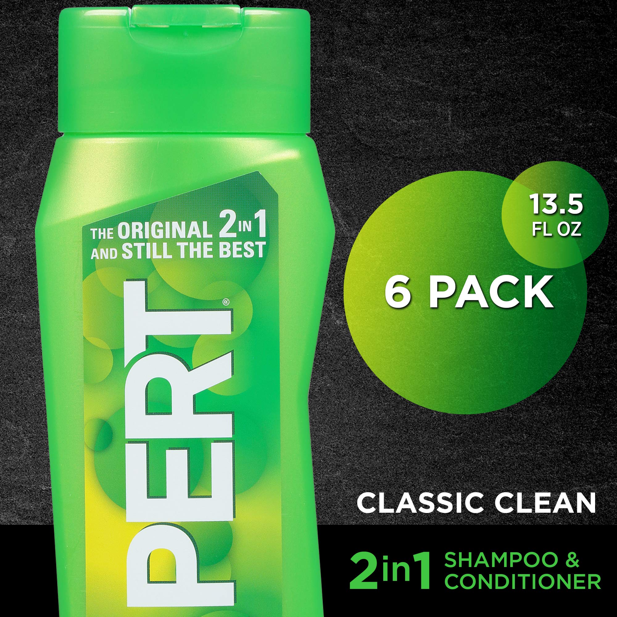 Pert 2-in-1 dime-size amount demonstrates easy hair cleansing.