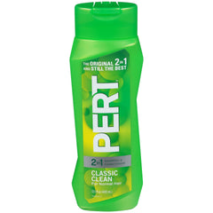 Pert rinse shows hair feeling fresh and healthy-looking after wash.