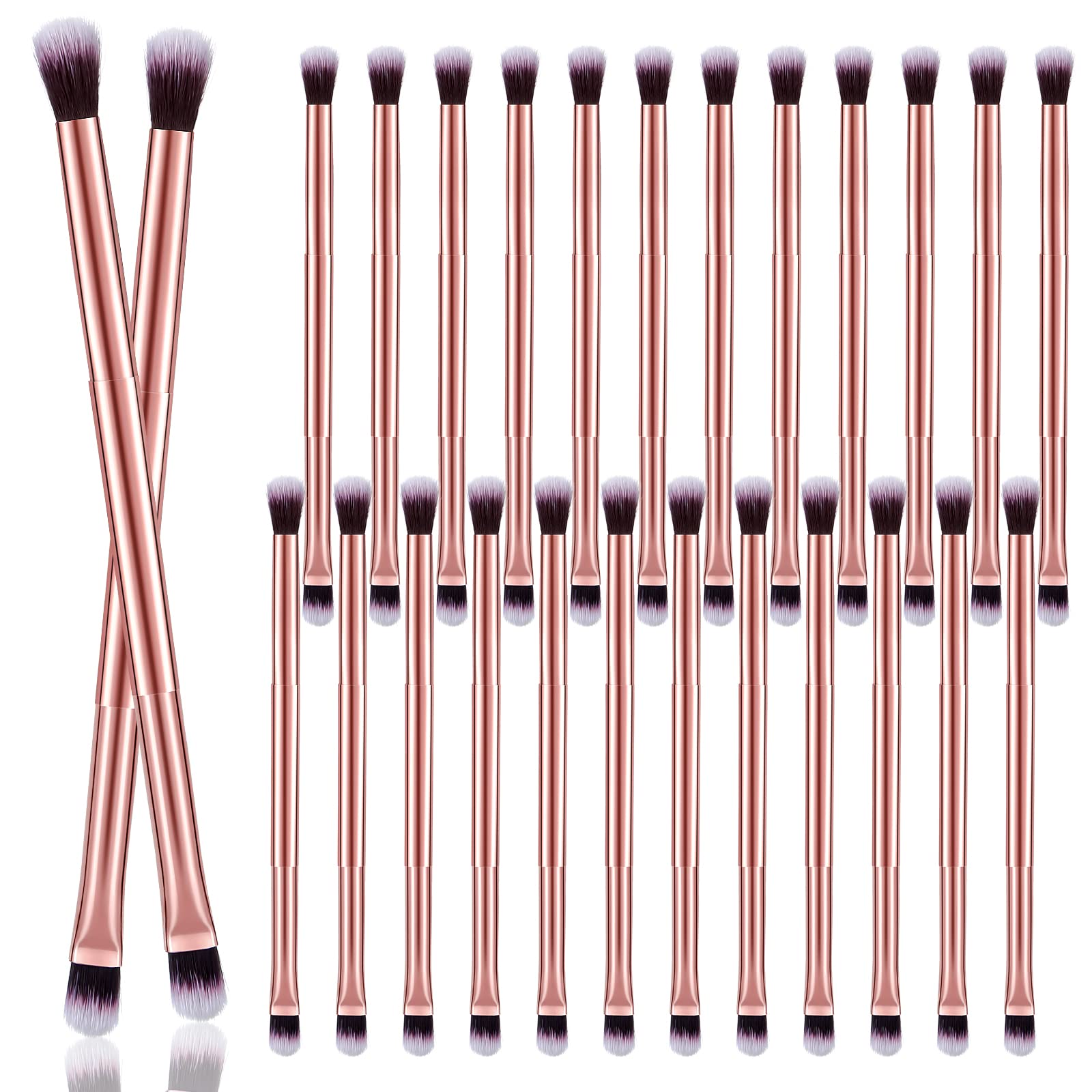 Perthlin rose gold 24pcs eyeshadow smudge brush set enables precise blending for flawless eyes.