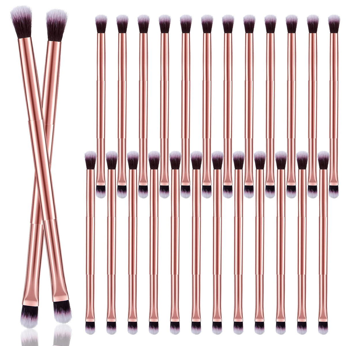 Perthlin rose gold 24pcs eyeshadow smudge brush set enables precise blending for flawless eyes.