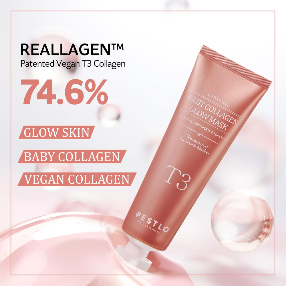 PESTLO Baby Collagen Glow Mask sheet ready to apply for a glow boost