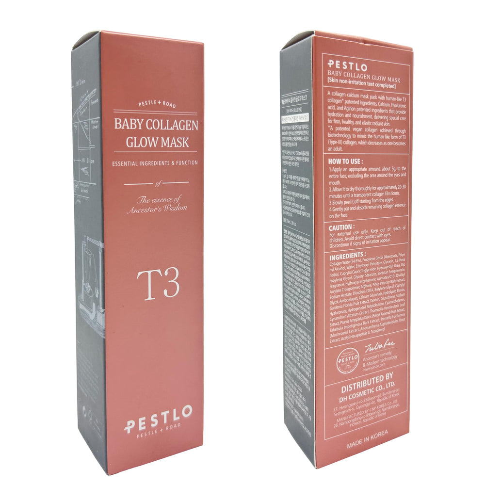 PESTLO Baby Collagen Glow Mask 2.36 oz size label showcased
