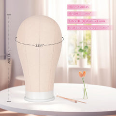 Pet Baby 22in canvas wig head offers durable surface for easy pinning and shaping