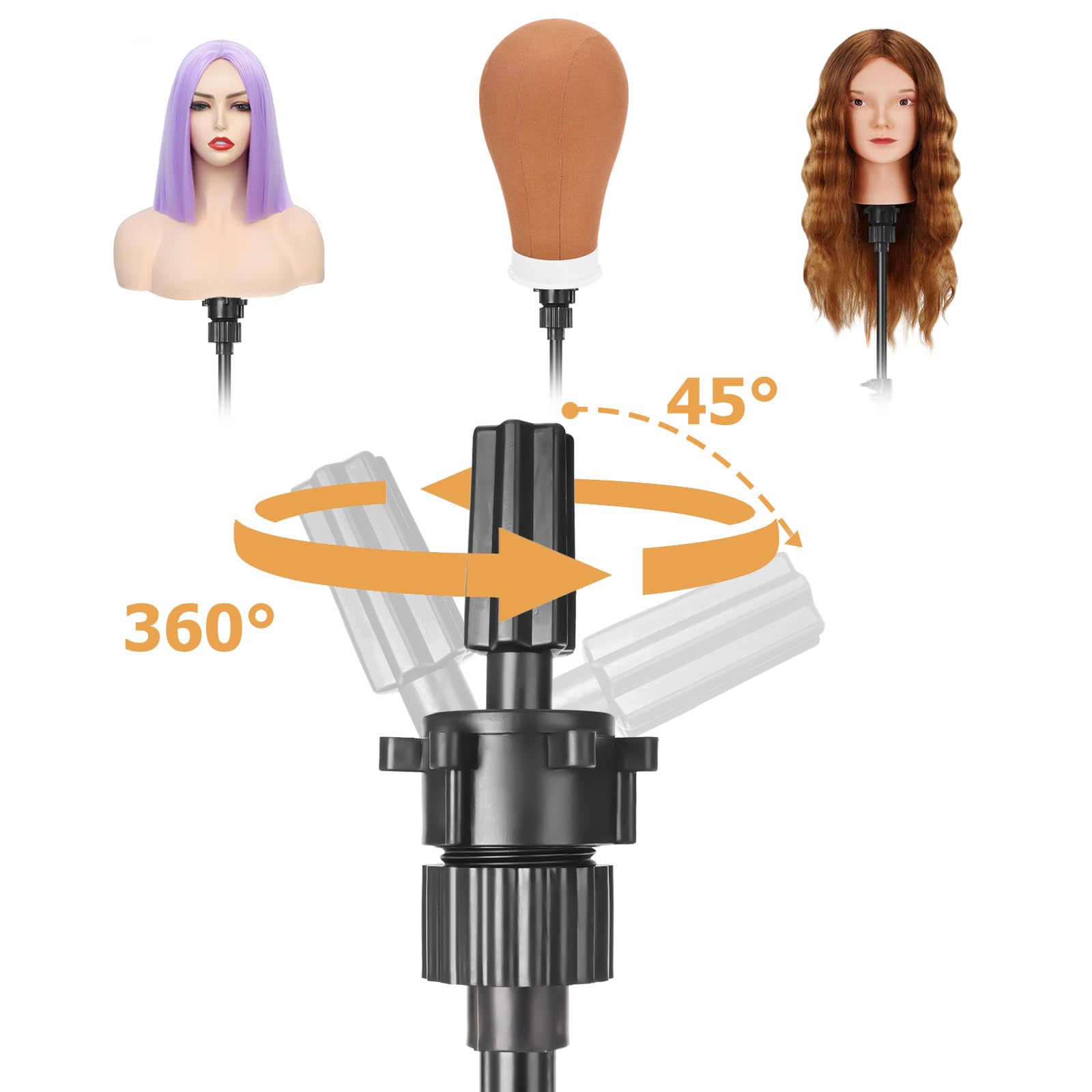 Pet Baby mannequin head stand easy-assembly for quick setup.