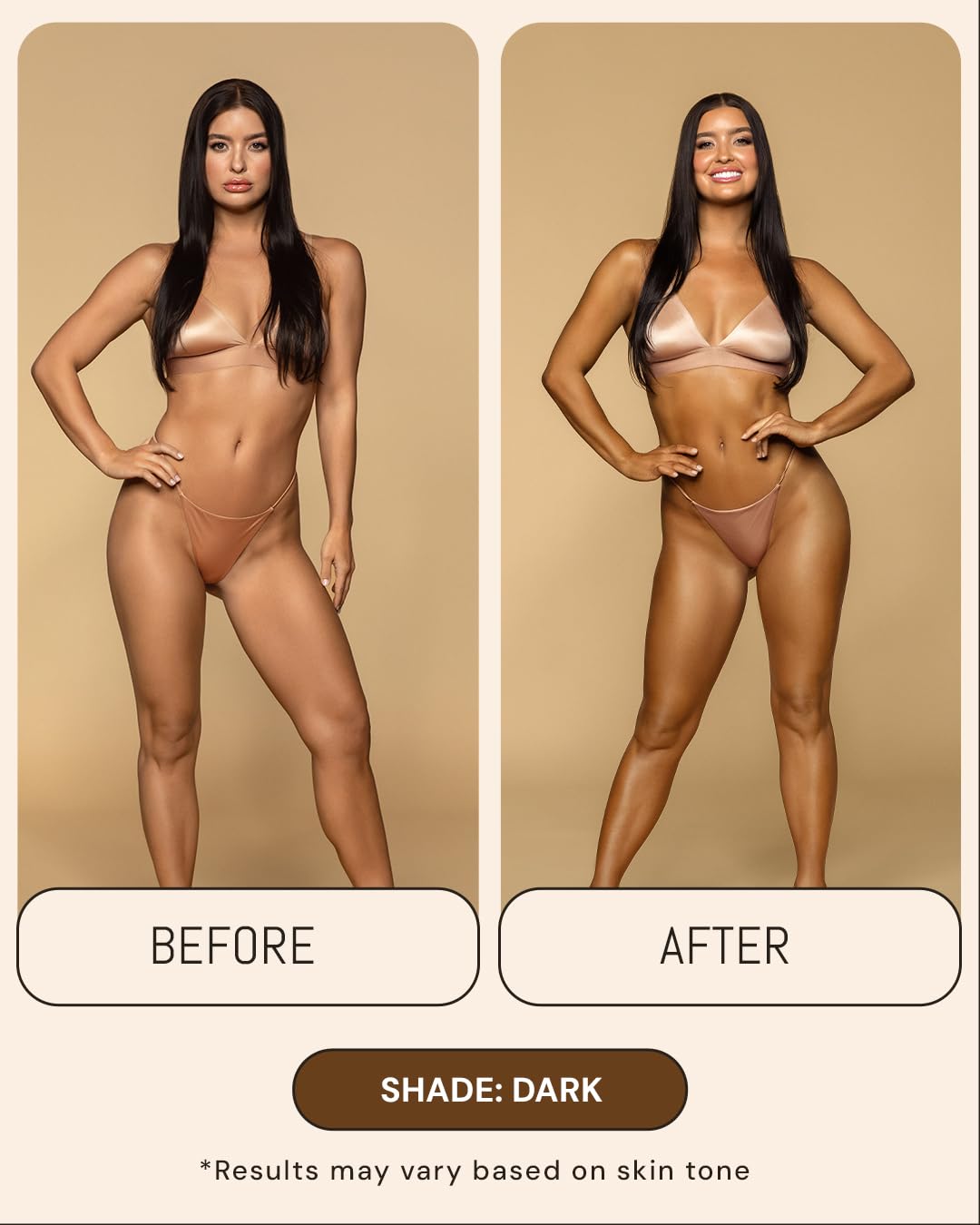 Peta Jane Dark Tanning Mousse arm swatch showing natural color blend.