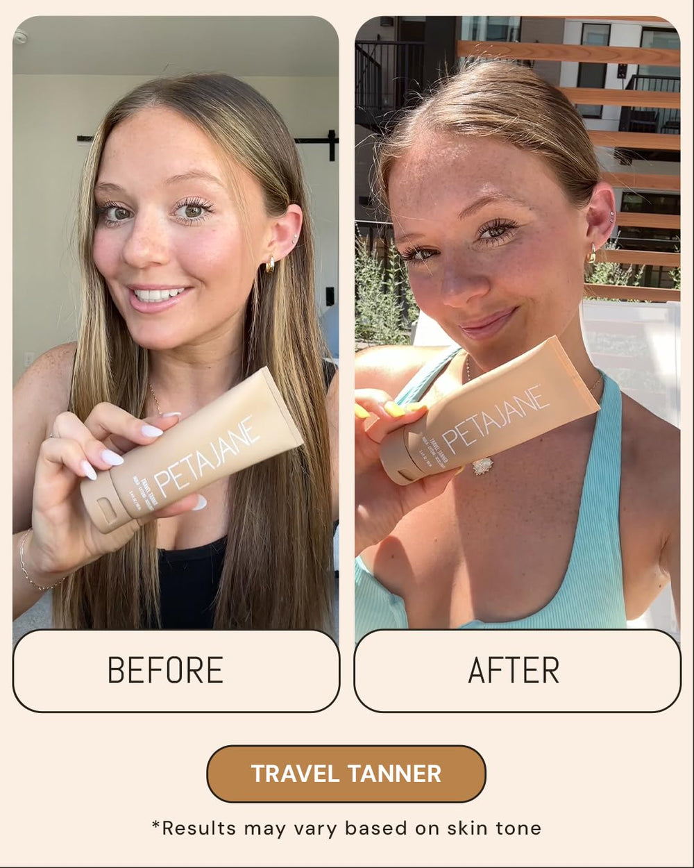 Peta Jane Tan Extender Lotion ingredients close-up emphasizes skin-loving components