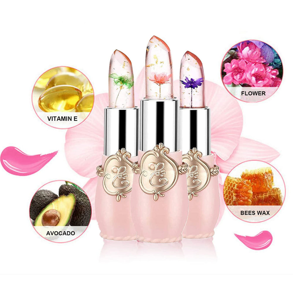 Petansy clear jelly lip balm with dried flowers for hydration glow