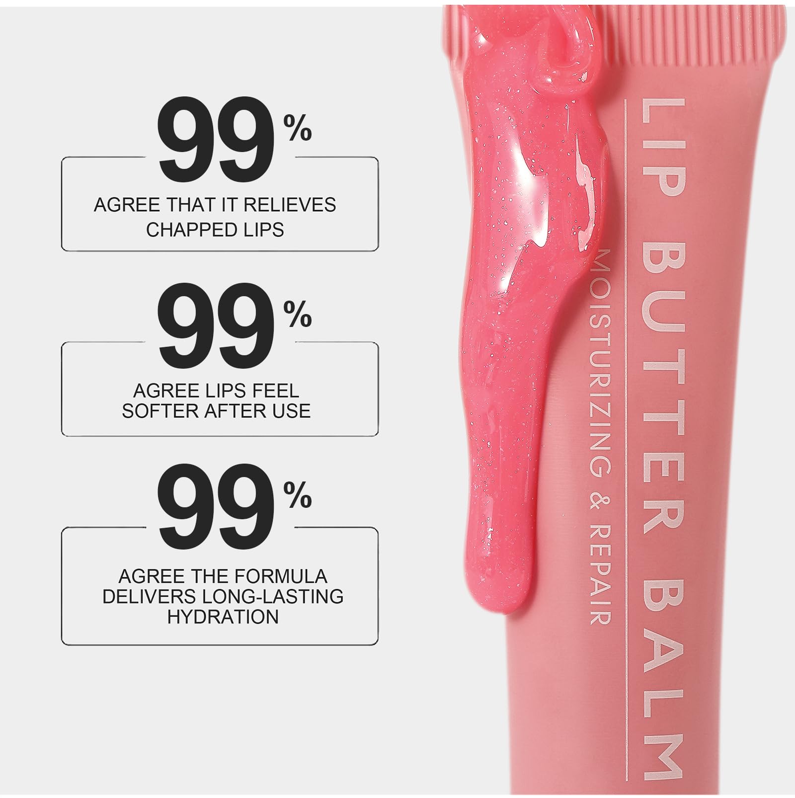 Petansy lip balm closeup with translucent jelly tint for glossy lips