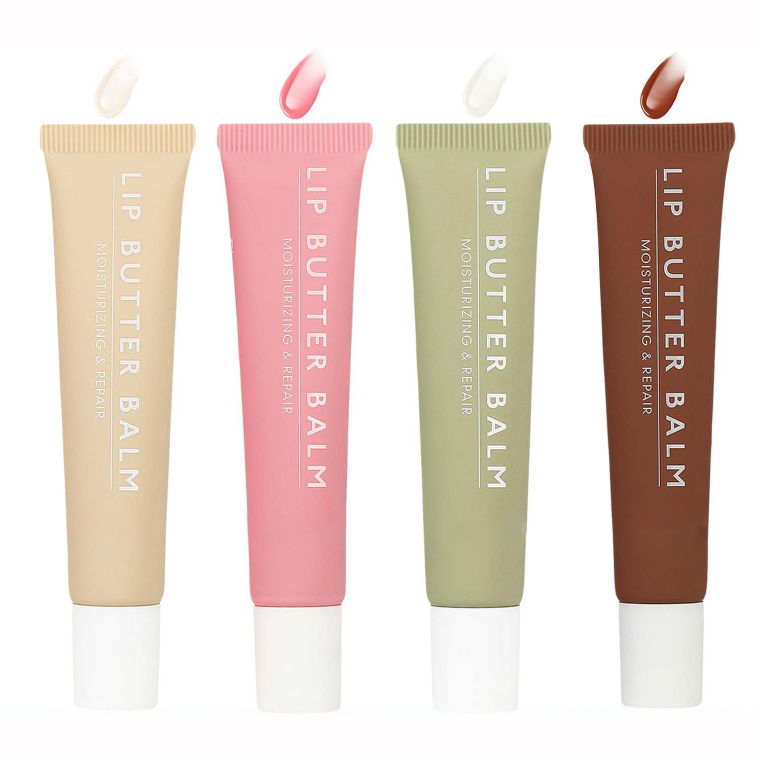 Petansy tinted lip butter balm four-piece pack showing moisture-ready lips