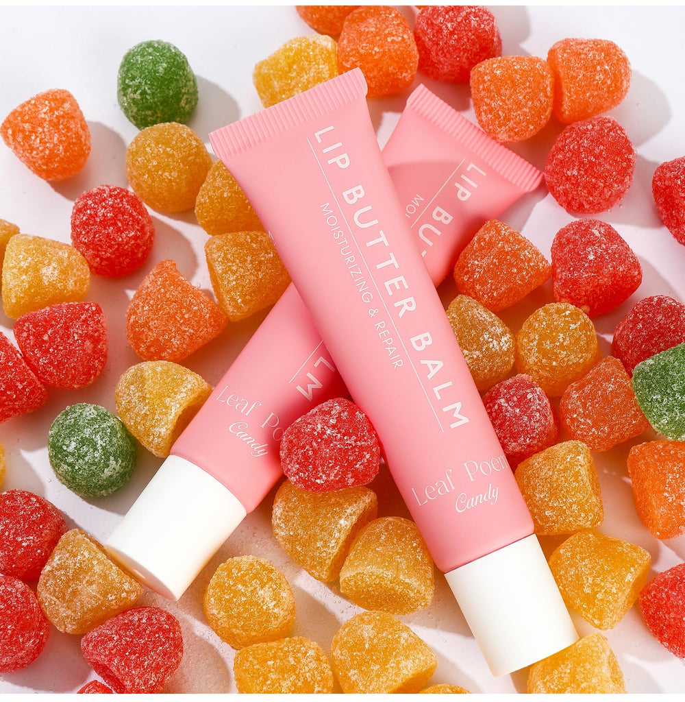 Petansy four-piece lip butter with lacquer-like gloss finish on lips