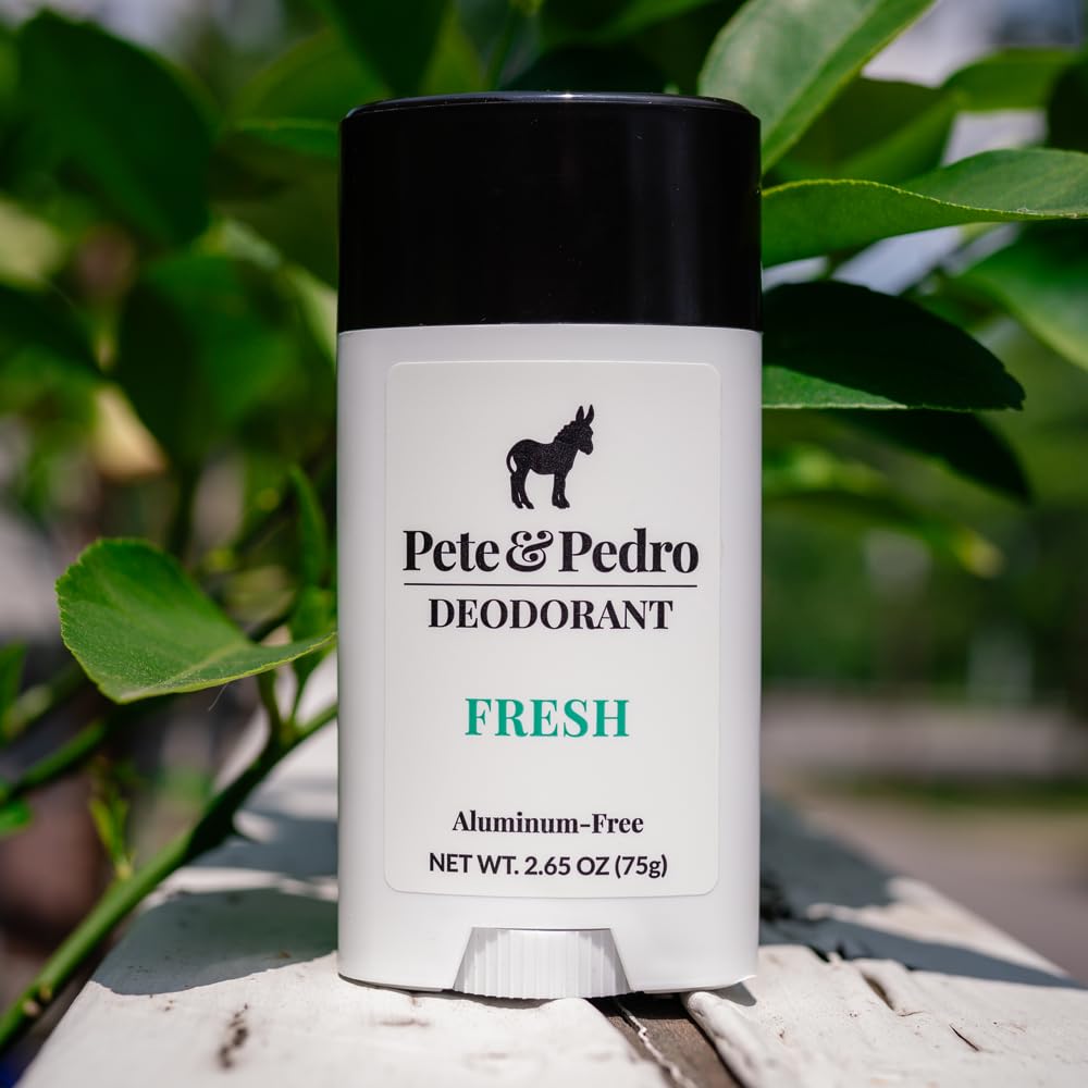 Pete & Pedro Fresh ingredients panel emphasizing natural, vegan formula