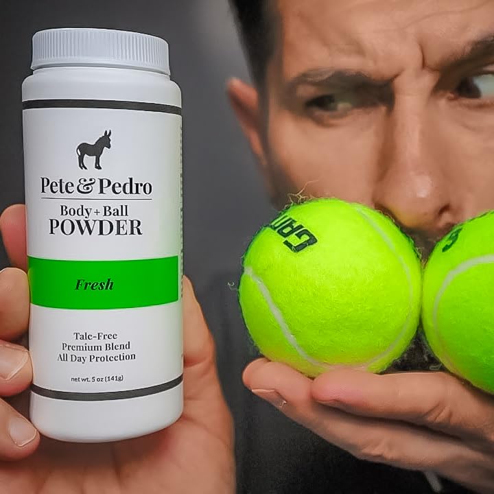 Pete & Pedro Body & Ball Powder Fresh application scene highlights comfortable under-belt wear.