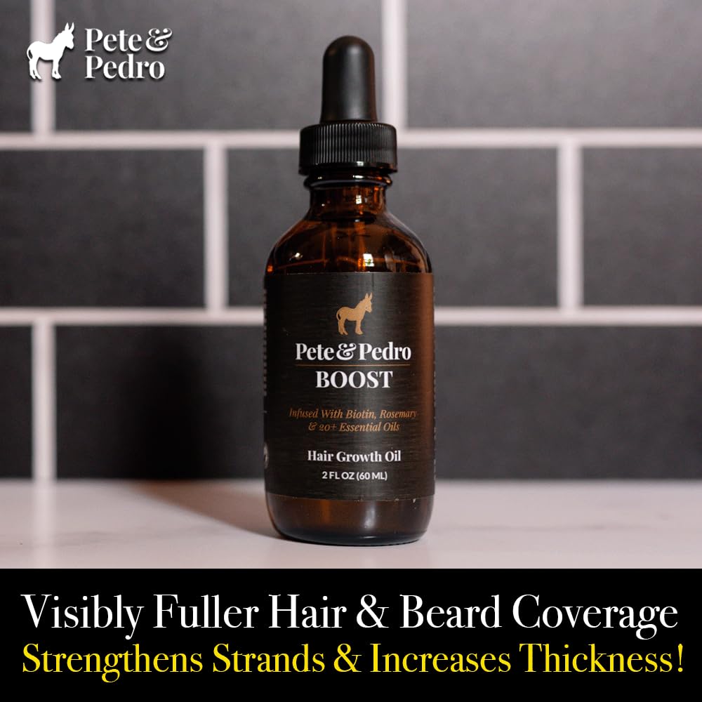 Pete & Pedro BOOST serum beard-area image suggesting patchy beard coverage improvement.
