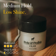 Pete & Pedro Hair Styling Clay displays matte finish with controlled shine