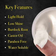 Pete & Pedro styling cream in hands for a frizz-free, clean look.