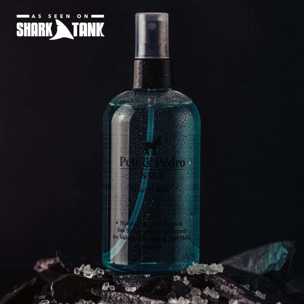 Pete & Pedro SALT spray being dispensed for quick styling.
