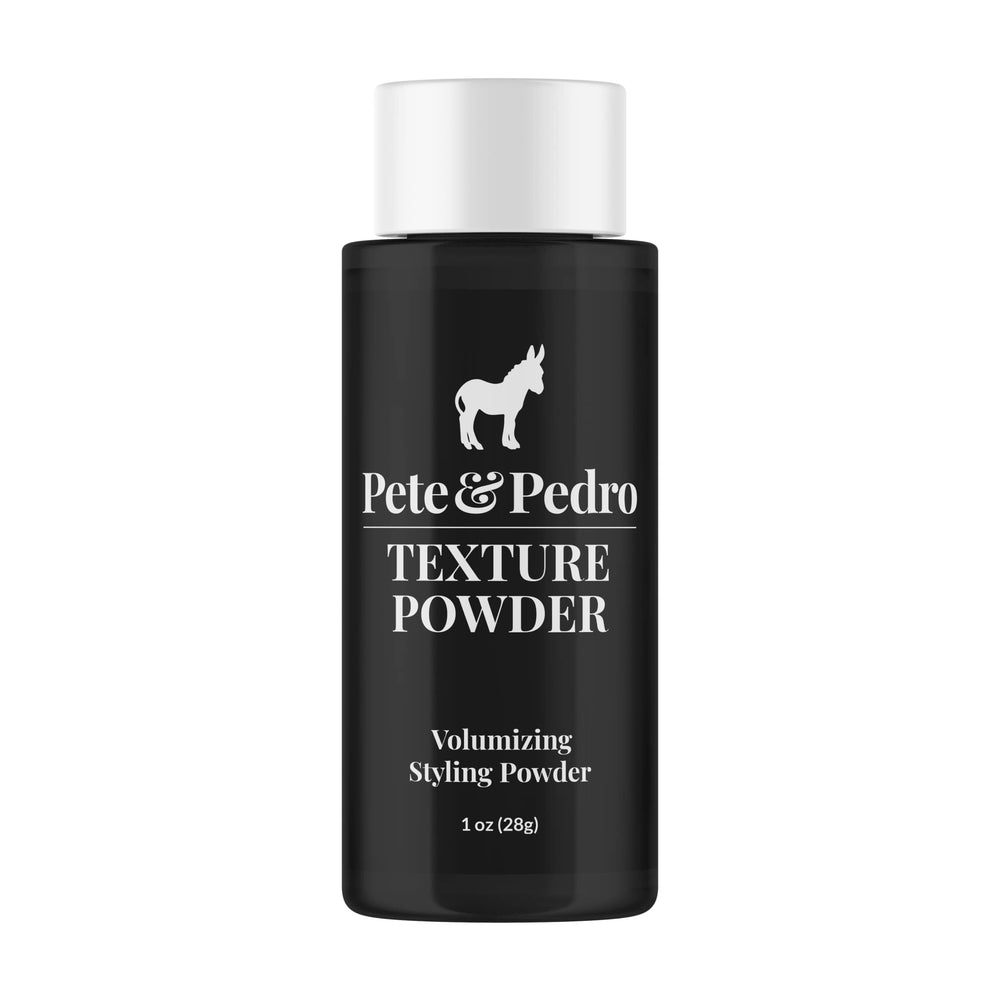 Pete & Pedro Texture Powder application shot shows lightweight volume boost